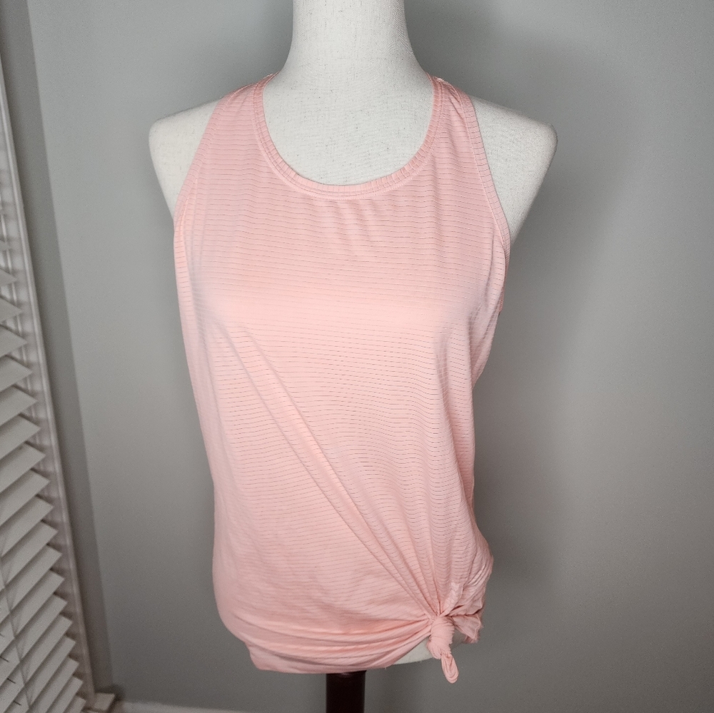 Athleta Peach Stripe Racerback Tank Size M